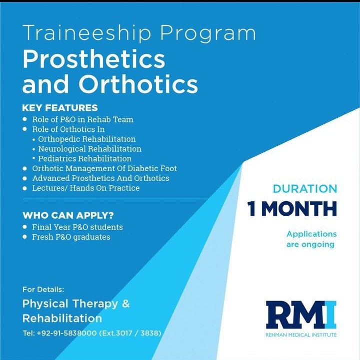 RMI Announced Traineeship Program in Prosthetics Orthotics